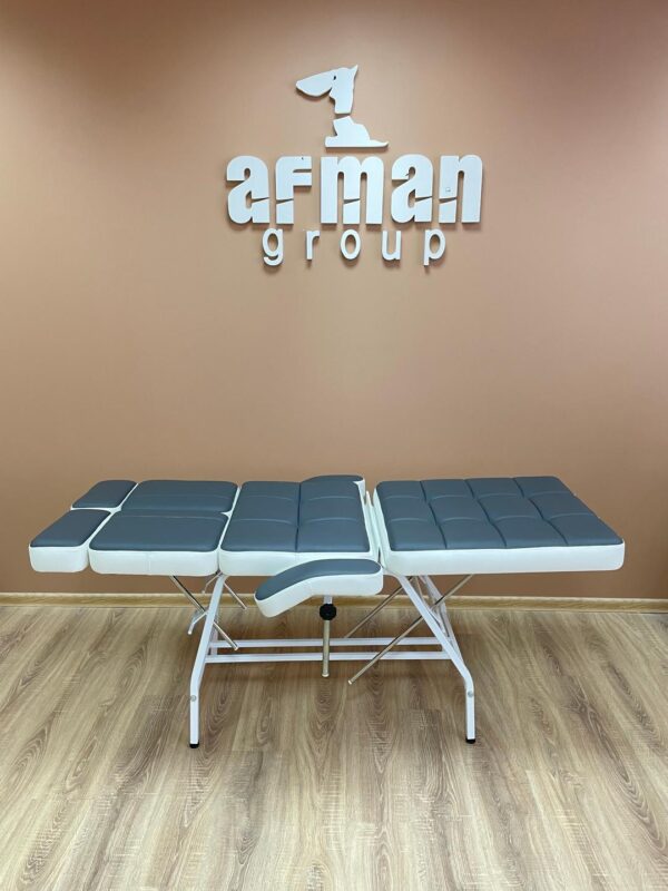 МЯГКОЕ! Педикюрное кресло КВАДРО графит с белым кантом