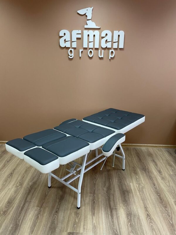 МЯГКОЕ! Педикюрное кресло КВАДРО графит с белым кантом